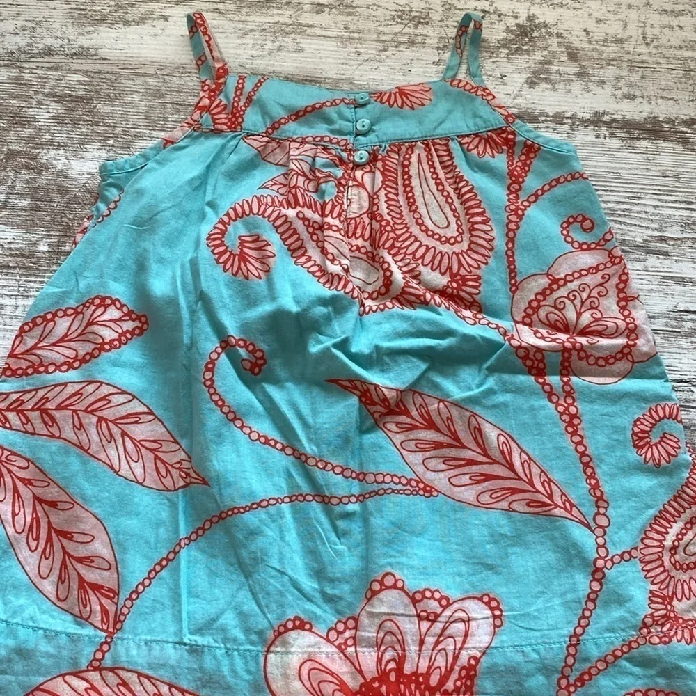 Baby Gap 4T Summer Tank Top Aqua Blue Coral